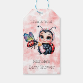 Ladybug und Butterfly Girl Babydusche Geschenkanhänger