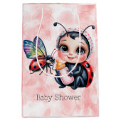 Ladybug und Butterfly Girl Babydusche Mittlere Geschenktüte (Vorderseite)