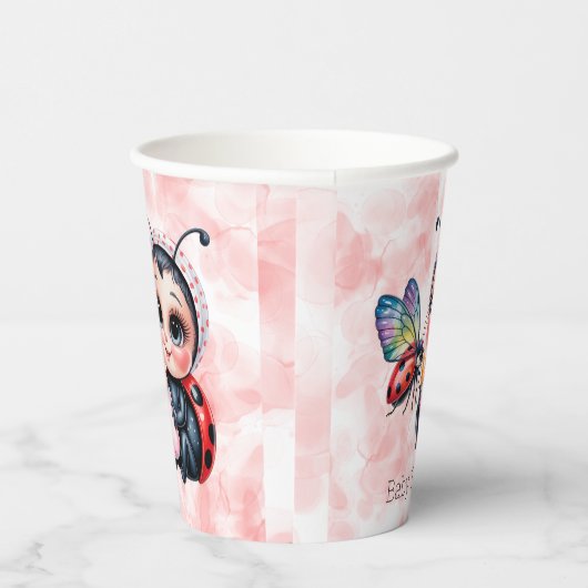 Ladybug und Butterfly Girl Babydusche Pappbecher (Rechts)
