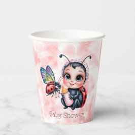 Ladybug und Butterfly Girl Babydusche Pappbecher