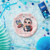 Ladybug und Butterfly Girl Babydusche Pappteller (Party)
