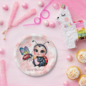 Ladybug und Butterfly Girl Babydusche Pappteller (Party)