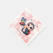 Ladybug und Butterfly Girl Babydusche Serviette (Ecke)