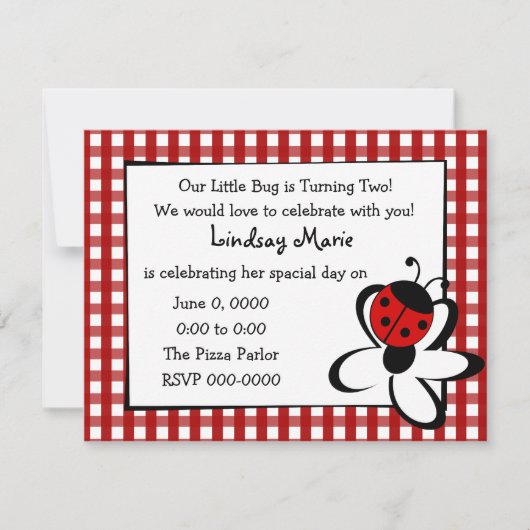 Ladybug und Daisy Einladung (Vorderseite)