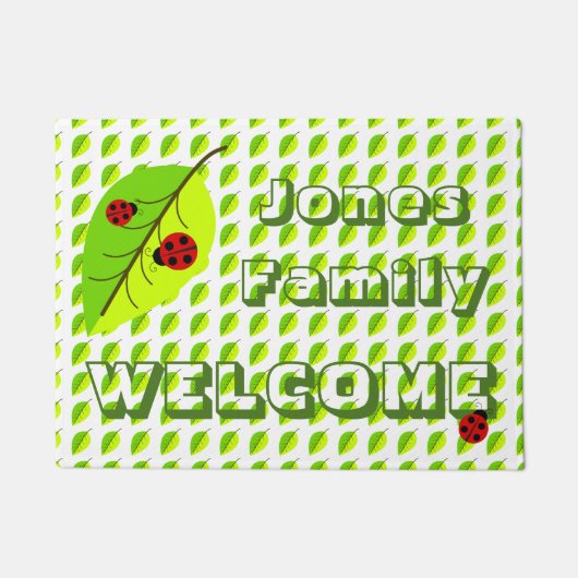 Ladybug und Leaf Personalisiert Doormat Fußmatte (Vorderseite)