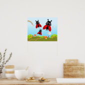 Ladybug und Pilze Poster (Küche)