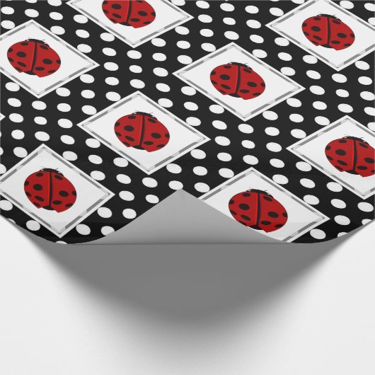 Ladybug und Polka-dot Wrapping Paper Geschenkpapier (Ecke)