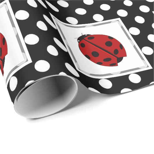 Ladybug und Polka-dot Wrapping Paper Geschenkpapier (Rolleneckpunkt)