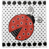Ladybug und Polka-Dotduschvorhang Duschvorhang (Vorderseite)