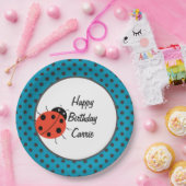 Ladybug und Polka Dots Personalisiert Pappteller (Party)