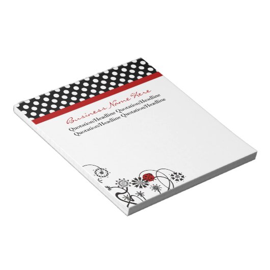 Ladybug- und Polka-Punkte Notizblock (angewinkelt)
