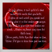 Ladybug und Rose mit Gedicht Poster (Vorne)