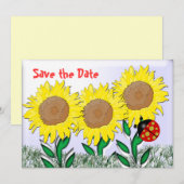 Ladybug und Sonnenblumen Einladung (Vorne/Hinten)