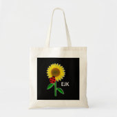 Ladybug und Sunflower Monogram Book Bag/Tasche Tragetasche (Vorne)