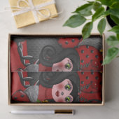 Ladybug und Sunflowers-Diagonal-Red Seidenpapier (Geschenk)