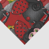 Ladybug und Sunflowers-Diagonal-Red Seidenpapier (Detail)