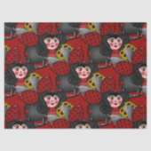 Ladybug und Sunflowers-Diagonal-Red Seidenpapier (Vorderseite)