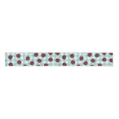 Ladybug und Türkis Gingham Nattern Muster Ripsband (Vorderseite)