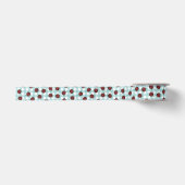 Ladybug und Türkis Gingham Nattern Muster Satinband (Vorderseite)