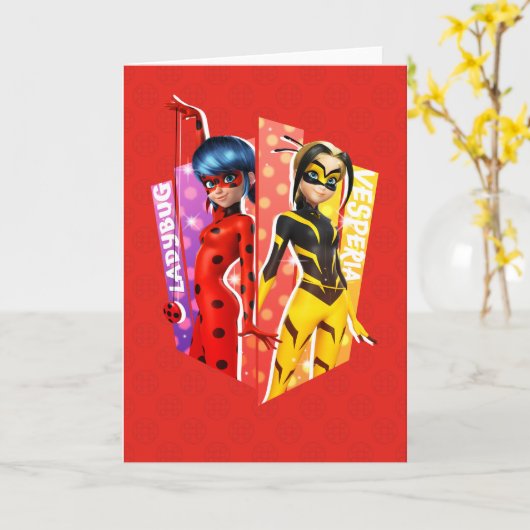 Ladybug und Vesperia Graphic Karte (Gelbe Blume)