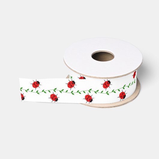 Ladybug und Weinribbon Ripsband (Spule)