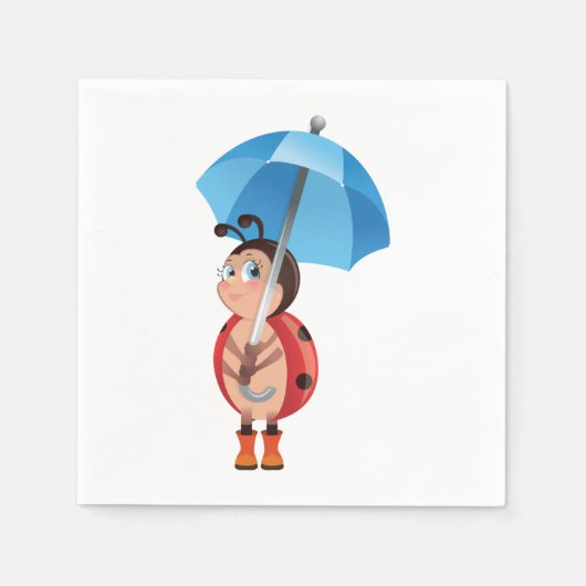 Ladybug unter einem Schirm von Napkins Serviette (Vorderseite)