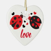 Ladybug Valentine Liebe Herzstück Keramikornament (Rechts)