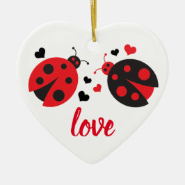 Ladybug Valentine Liebe Herzstück Keramikornament