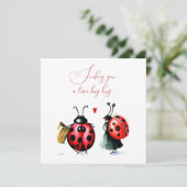 Ladybug Valentine's Day Card Feiertagskarte (Stehend Vorderseite)