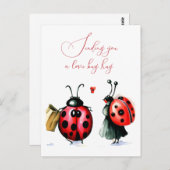 Ladybug Valentine's Day Card Postkarte (Vorne/Hinten)
