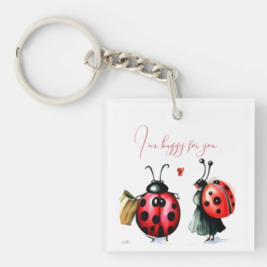 Ladybug Valentine's Day Card Schlüsselanhänger (Vorderseite)