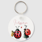 Ladybug Valentine's Day Card Schlüsselanhänger (Vorderseite)