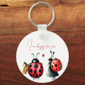 Ladybug Valentine's Day Card Schlüsselanhänger (Vorderseite)