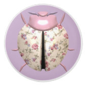 Ladybug Veilchen und Rose niedlich Keramikknauf (Vorderseite)