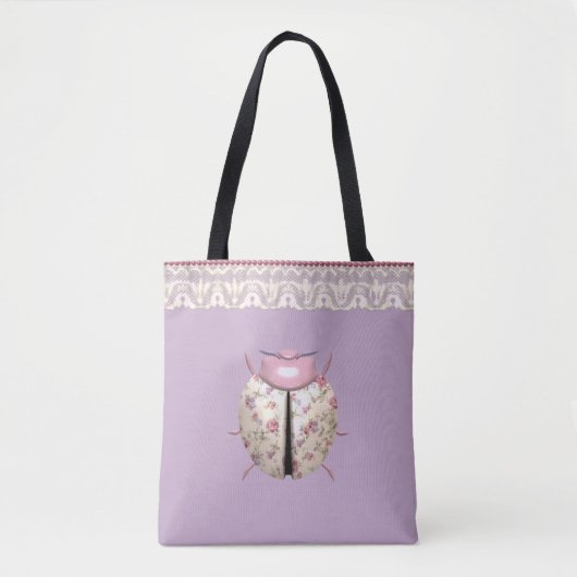 Ladybug Veilchen und Rose niedlich Tasche (Vorderseite)