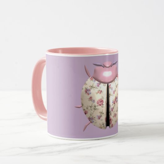 Ladybug Veilchen und Rose niedlich Tasse (Vorderseite Links)