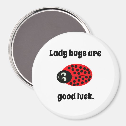 Ladybug, viel Glück Magnet (Vorderseite/Rückseite)