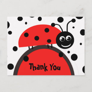 Ladybug Vielen Dank Postcard Postkarte