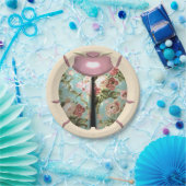 Ladybug viktorianische blühende Rose chinta blue p Pappteller (Party)