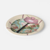 Ladybug viktorianische blühende Rose chinta blue p Pappteller (Schrägansicht)