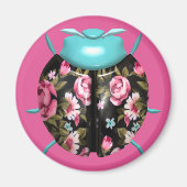 Ladybug viktorianisches Blumenchintz Magnet (Vorne)
