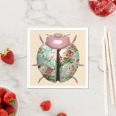 Ladybug viktorianisches Blumenchintz niedlich pink Serviette (Beispiel)