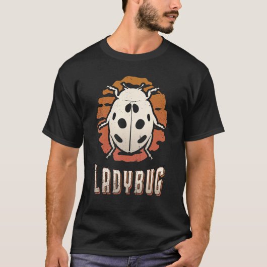 Ladybug Vintage Retro Classic Animal Sunset T-Shirt (Vorderseite)