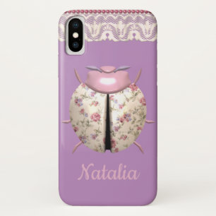 Ladybug violett und Rose niedliches Blumenrosa lil Case-Mate iPhone Hülle