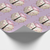 Ladybug violett und Rose niedliches Blumenrosa lil Geschenkpapier (Ecke)