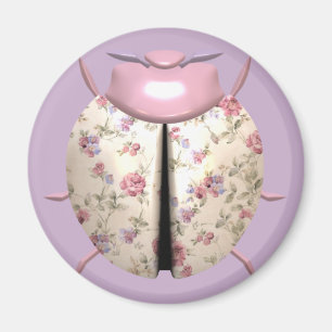 Ladybug violett und Rose niedliches Blumenrosa lil Magnet