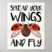 Ladybug Wall Art Deco - Spread your Flüge und Fly Poster (Vorne)