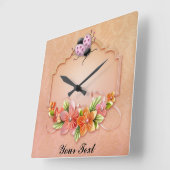 Ladybug Wallclock Quadratische Wanduhr (Winkel)