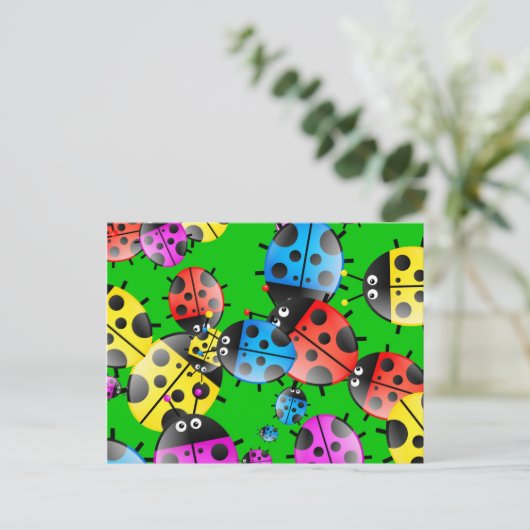 Ladybug Wallpaper Postkarte (Stehend Vorderseite)