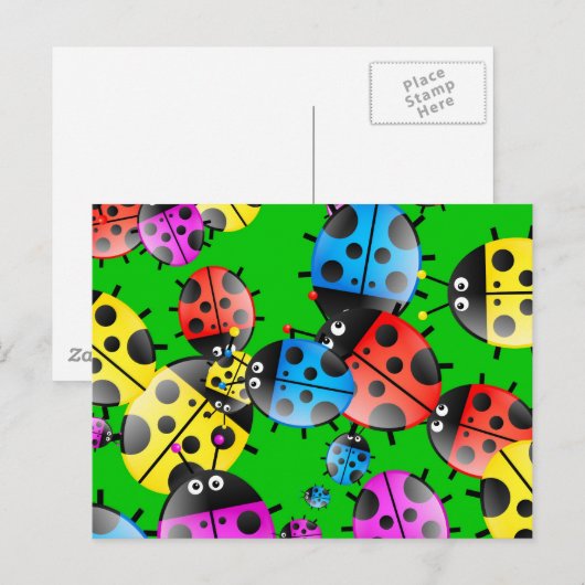 Ladybug Wallpaper Postkarte (Vorne/Hinten)